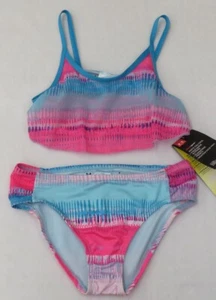 Under Armour Girls 2 piece Grazer Flutter Bikini Swimsuit Size 8 - Picture 1 of 4