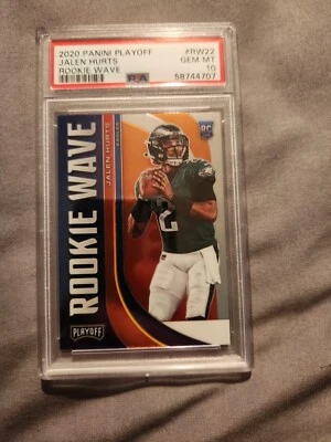 PSA 10 Jalen Hurts Rookie Wave 2020 Panini Playoff #RW22 Superbowl 💥💥🚀 Eagles - Image 1 of 2