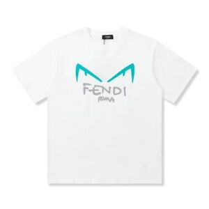Fendi Letter LOGO Short Sleeve T-shirt White L