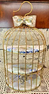 Handverziertes verziertes Vogelkäfig Regal mit 2 Decoupaged Regalen Schreibtisch oder Wand - Bild 1 von 11