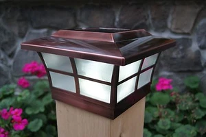 10 PACK SOLAR POST CAP LED DECK FENCE LIGHTS 6X6 WOOD POST COPPER ELECTROPLATED - Picture 1 of 4
