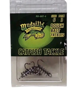 Mudville Catmaster MD-DBT-6 Black Nickel Size 6 Dough Bait Treble Hooks New - Picture 1 of 2