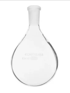 CHEMGLASS 3000mL Single Neck HW Recovery Evaporating Flask 24/40 3L CG-1512-42 - Picture 1 of 3
