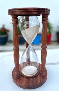 6''Nautical Wooden Sand timer Hourglass Vintage Maritime Hourglass Antique Decor - Picture 1 of 4