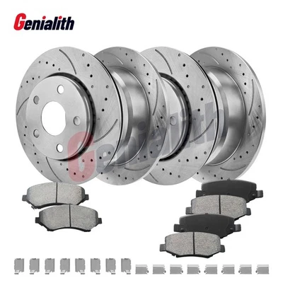 Front Rear Disc Brake Rotors Brake Pads Kit for 2007 - 2017 Jeep Wrangler JK Foto 1 de 4