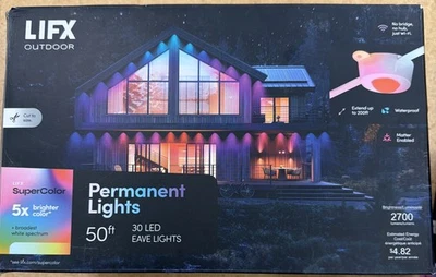 LIFX 30-Light 50 ft Exterior Enchufable RGBW LED Inteligente Wi-Fi Cadena de Luz Permanente Foto 1 de 4