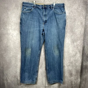 Duluth Trading Co. Work Jeans Mens 40x30 Blue Straight Leg Workwear RN106803 - Picture 1 of 13