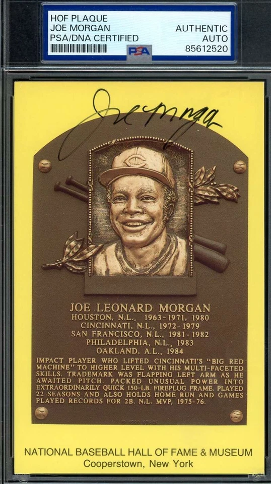 Джо Морган PSA ДНК сертификат подлинности подписанный Золотой зал славы табличка открытка автограф - Изображение 1 из 1