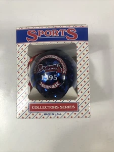 Vintage 1995 Atlanta Braves Christmas Ball Ornament MLB Collectors Series Blue - Picture 1 of 8