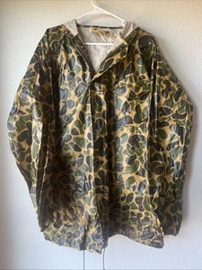 Rainskins Jacke Herren Large Duck Frog Camo PVC Nylon Regenbekleidung wasserdicht Kapuze - Bild 1 von 5