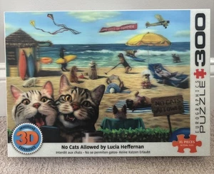 3D Jigsaw Puzzle 300 Piece No Cats Allowed By Lucia Jefferson Immersive 3D - Picture 1 of 5