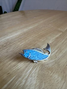 Vintage Turquoise Fish Pin - Picture 1 of 6