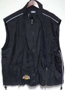 vtg LA LAKERS Black Vest XL Triple Zipper Purple Vents 90s/Y2K los angeles - Picture 1 of 10