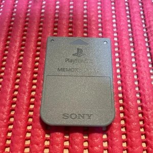 TESTED Sony PlayStation OEM Official 1 PS1 PSX Memory Card SCPH-1020 GRAY c596 - Picture 1 of 2