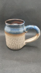 Teal Brown 12oz Pottery Mug Coffee Cup - Picture 1 of 5
