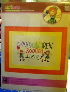 2011   Grandchildren Spoiled Here   Stamped Cross Stitch Kit New in Pkg - Picture 1 of 5