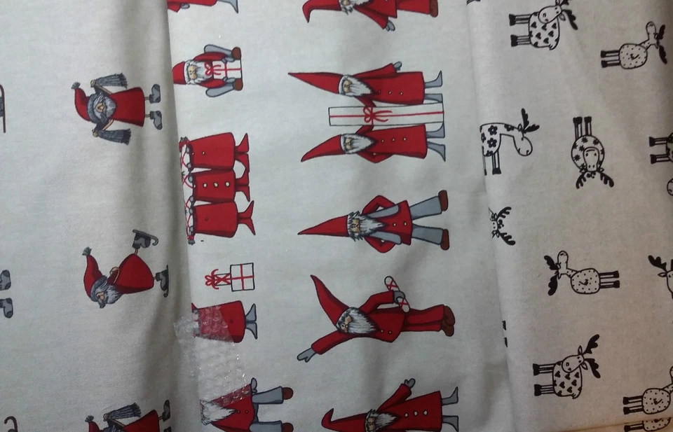 Dekostoff (€11/m²) 62cm Weihnachtsstoff Nikolaus Weihnachtsmann 2,8m breit - Bild 1 von 1