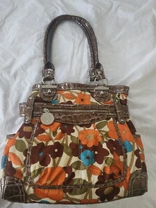 Genna DeRossi Handtasche Tragetasche Stiefmütterchendruck mehrtaschenig & Damen Gürteltasche Handtasche - Bild 1 von 15