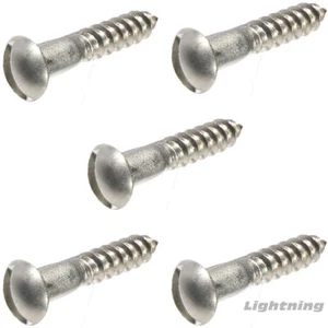 #12 x 3/4" Round Head Wood Screws Slotted Drive Stainless Steel Quantity 25 - Picture 1 of 3