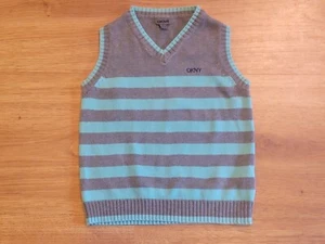 IZOD Teal & Gray Striped Vest Boys Size 6 - Picture 1 of 2