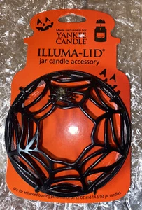 YANKEE CANDLE Black Spiderweb Silver Spider ILLUMA LID TOPPER New Hard To Find! - Picture 1 of 2