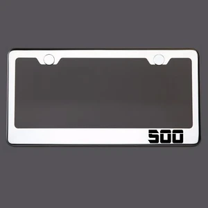 Polish Mirror License Plate Frame 500 Laser Etched Metal Screw Cap - Picture 1 of 8