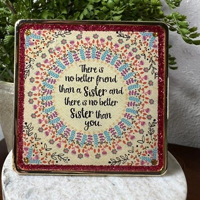 Placa Vida Natural Hermanas Signo Independiente Oro Brillo Flores Boho Regalo Foto 1 de 4