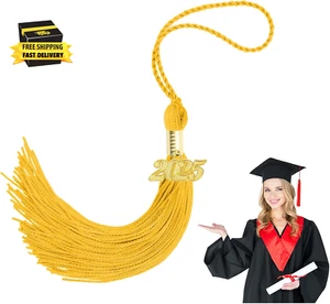Yellow 2025 Tassel Graduation Tassels for Graduation Cap 2025 Tassel Charms for - Picture 1 of 7