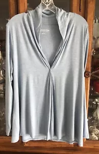 Soft Surroundings Women’s Long Sleeve Layered Tunic Top Blue Plus Size 1X EUC - Picture 1 of 12