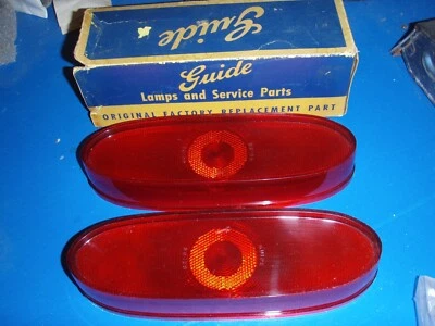 NOS 59 GM Guide 1959 Pontiac Catalina Safari Wagon Tail Lamp Lenses 5950385 - Image 1 of 4