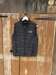 Emporio Armani Quilted Down Gilet Bodywarmer Sleeveless Jacket Black Medium - Picture 1 of 13