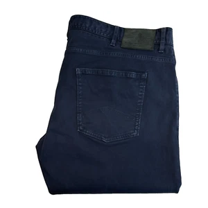 Marlboro Classics Pantaloni Chino Uomo W42 L33 Pantaloni Blu Regolari Conici Elasticizzati - Foto 1 di 19