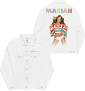MARIAH CAREY OFFICIAL BEDAZZLED RAINBOW DENIM JACKET MIMI VEGAS 2024 MEDIUM - Picture 1 of 4