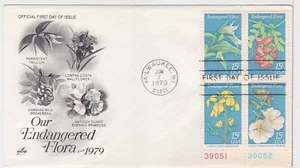 TurtlesTradingPost- Endangered Flora -1979 FDC #1783-86 Artcraft Plate Block - Picture 1 of 1
