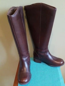 UGG AUSTRALIA WOMENS SELDON RIDING BOOT DK CHESTNUT LEATHER SIZE us 6 NEW in box - Picture 1 of 12