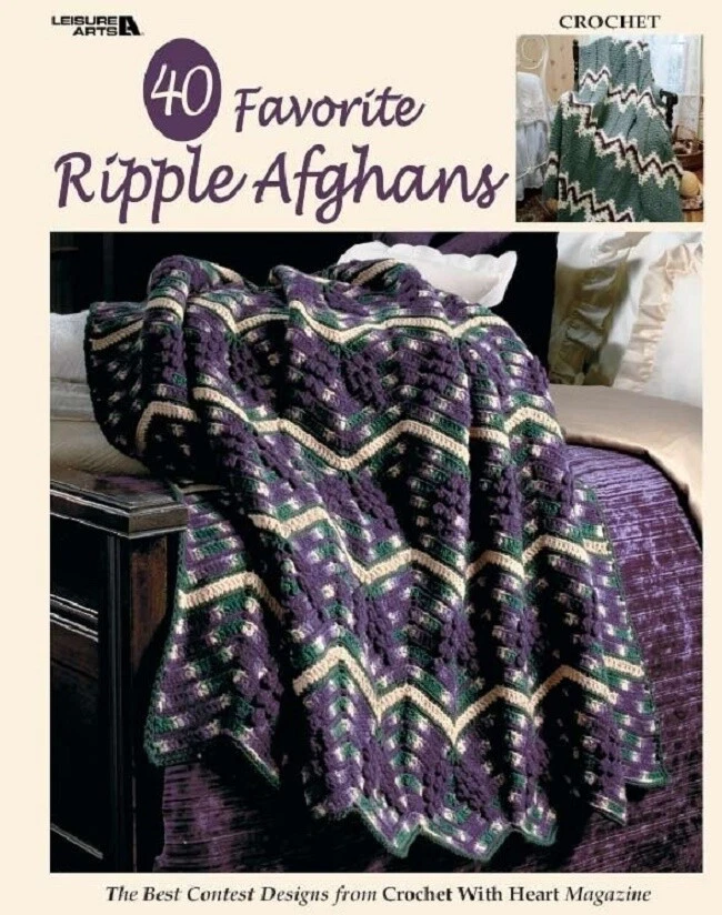 Crochet Pattern Book 40 FAVORITE RIPPLE AFGHANS ~ Best Contest Designs - Image 1 of 4