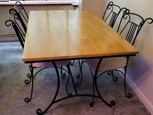 wrought iron dining table and chairs with mirror - Picture 1 of 5