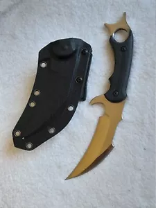 Tactical Karambit 440C Stainless Steel K10 Plastic Sheath G10 Handle Fixed Knife - Picture 1 of 6