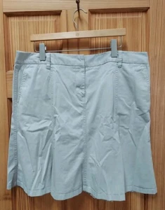 L.L. Falda Bean Talla 20 Pequeña Beige Caqui Algodón Línea A Bolsillos Ocultos con Cremallera - Imagen 1 de 9