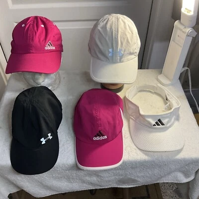 Lot Of 5 Women’s Adidas-Under Armour Running Jogging Climalite Hats/Visor - Image 1 of 4