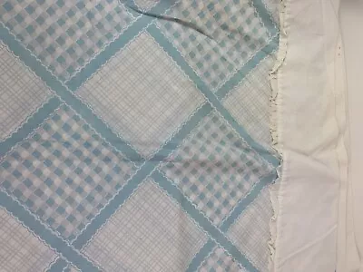 Fieldcrest Perfection Full Double Flat Sheet Green Light Blue Floral 90x115” - Image 1 of 4