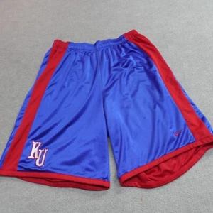 Vintage Nike Basketball Shorts 2XL Blue Kansas Jayhawks Team Issue - Picture 1 of 10
