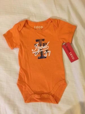 IZOD БОДИ CREEPER ЦЕЛЬНЫЙ ОРАНЖЕВЫЙ 3-6 МЕСЯЦЕВ НОВЫЙ - Изображение 1 из 3