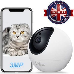 UK 3MP IP Kamera Wireless WIFI Innenbereich CCTV FHD Smart Home Sicherheit IR Cam Alexa - Bild 1 von 11