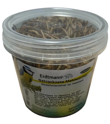 Mehlwürmer getrocknet 150g Nager Vögel Reptilien Fisch Igel Koifutter Erdtmanns - Bild 1 von 3