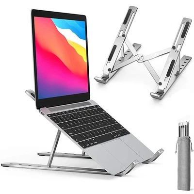Aluminum Foldable Laptop Stand Adjustable Portable Notebook Holder 10-17 in - Image 1 of 4