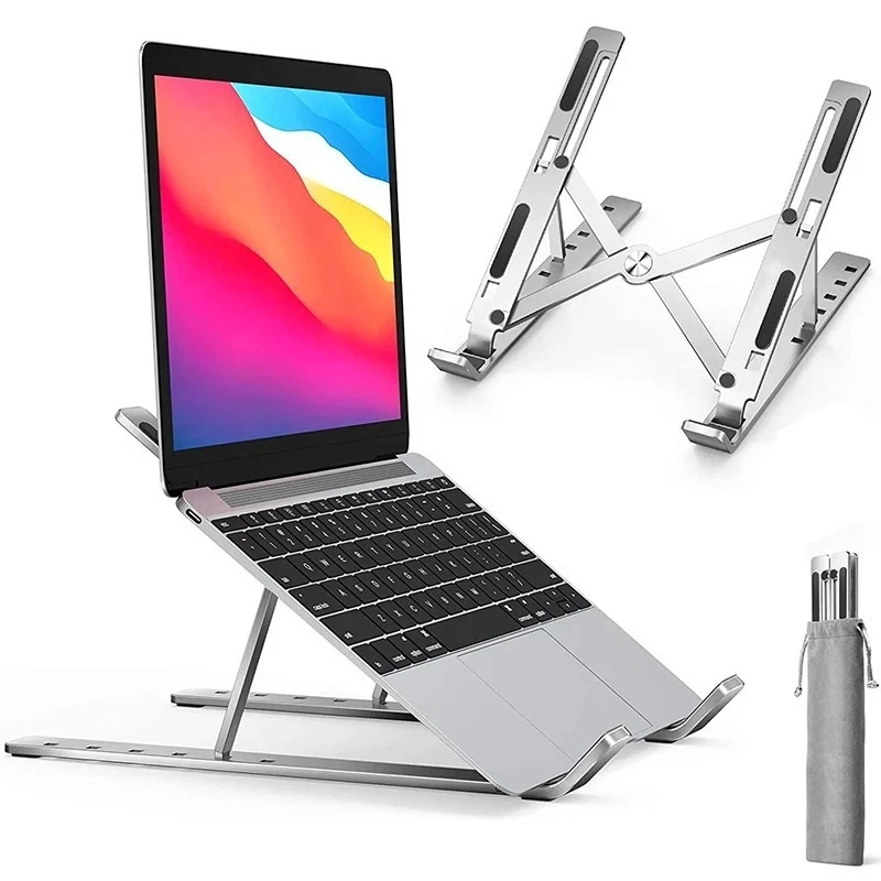 Aluminum Foldable Laptop Stand Adjustable Portable Notebook Holder 10-17 in - Image 1 of 4