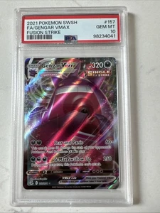 PSA 10 Pokémon TCG Fusion Strike Gengar VMAX Ultra Rare Holo Card 157/264 - Picture 1 of 1