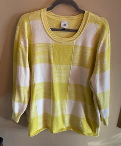 Cabi Gr. L gelb-weiß Schachbrett Pullover Pulli, nie getragen - Bild 1 von 7