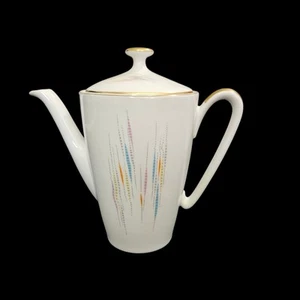 Edelstein Bavaria Coffee Pot 21541 Mid-century Modern Pastel Grass Pattern  - Picture 1 of 7